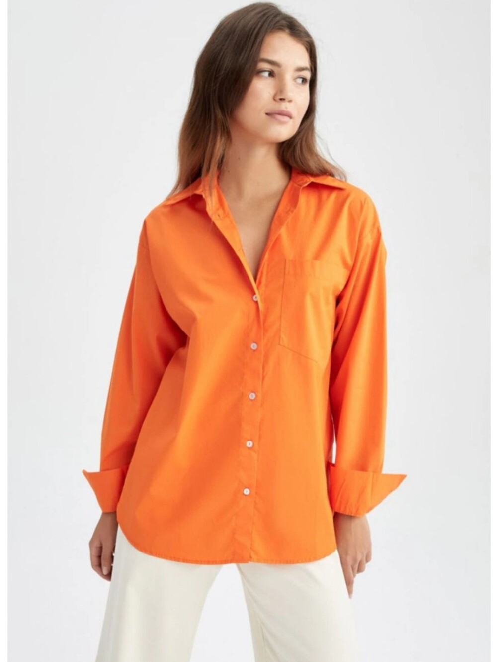 TravelSmith Long Sleeve Button Down Orange Wrinkle-Free Womens Size Medium